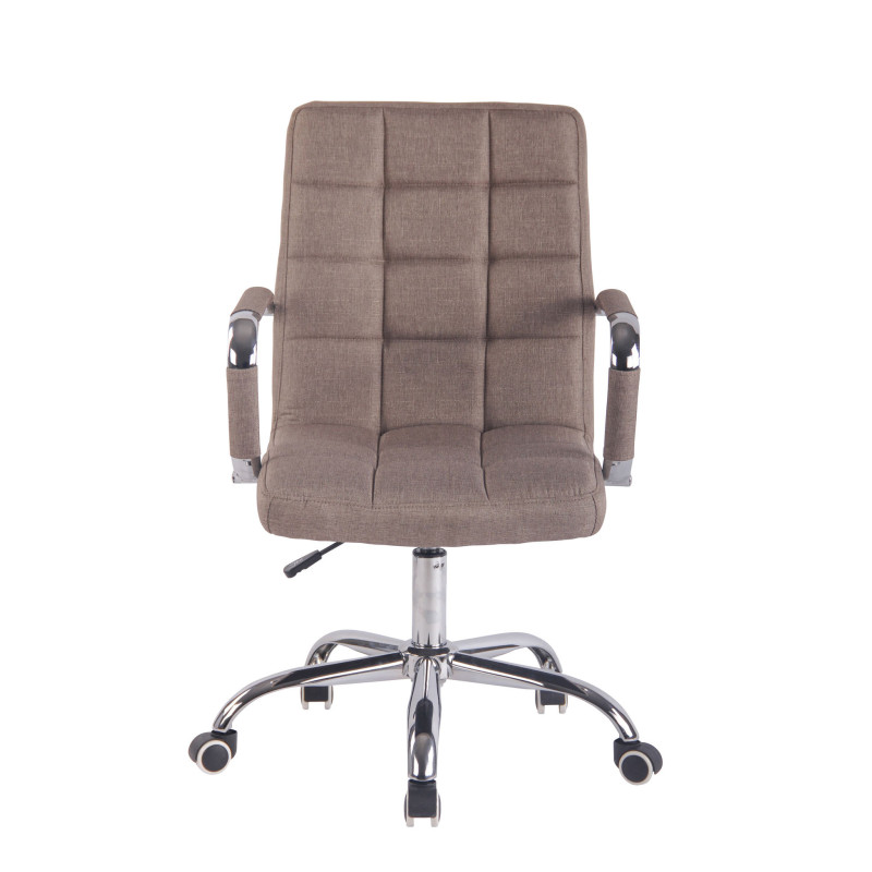 Chaise de bureau en tissu taupe Deli