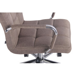 Chaise de bureau en tissu taupe Deli