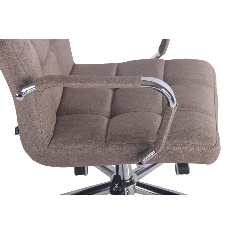 Chaise de bureau en tissu taupe Deli