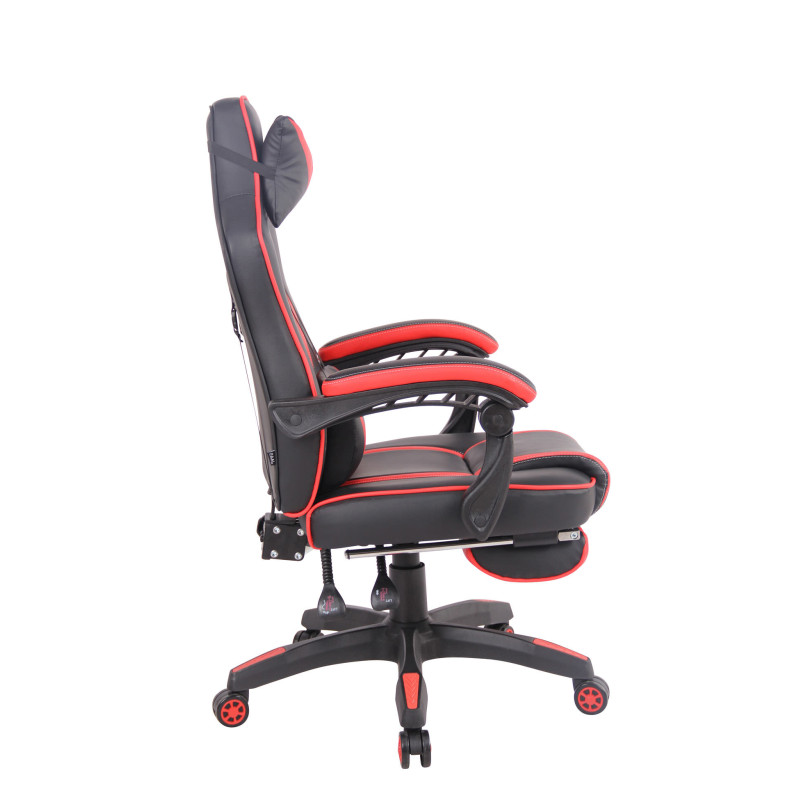 Chaise de bureau chauffante, noire/rouge