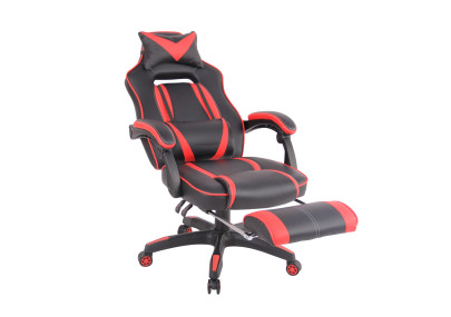 Chaise de bureau chauffante, noire/rouge