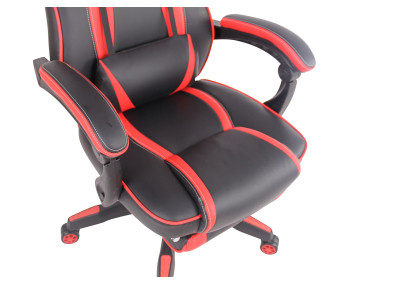 Chaise de bureau chauffante, noire/rouge