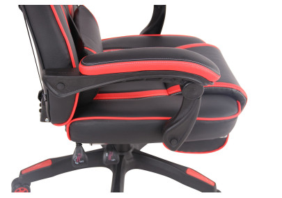 Chaise de bureau chauffante, noire/rouge