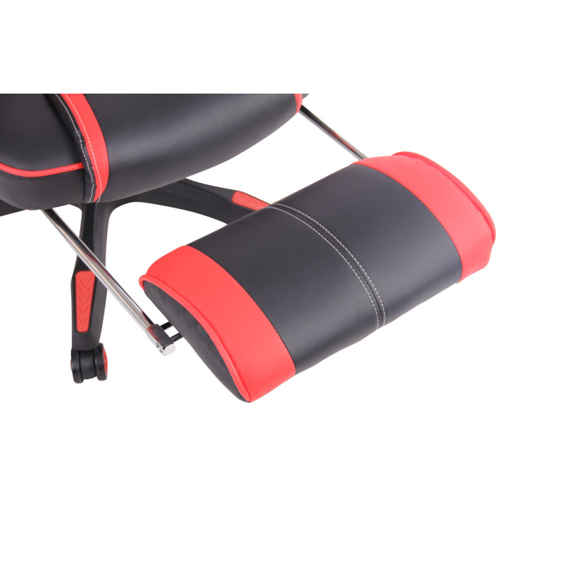 Chaise de bureau chauffante, noire/rouge