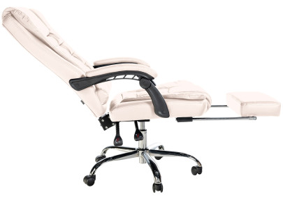 Fauteuil de bureau Oxygen, similicuir, crème