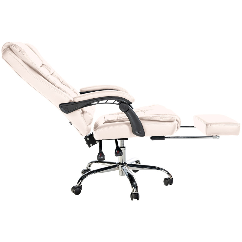 Fauteuil de bureau Oxygen, similicuir, cr?me