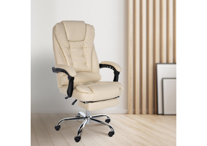 Fauteuil de bureau Oxygen, similicuir, cr?me