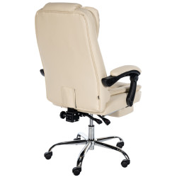 Fauteuil de bureau Oxygen, similicuir, crème