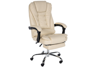 Fauteuil de bureau Oxygen, similicuir, crème