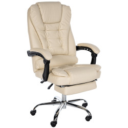 Fauteuil de bureau Oxygen, similicuir, crème
