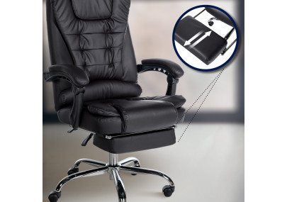 Fauteuil de bureau Oxygen, similicuir noir