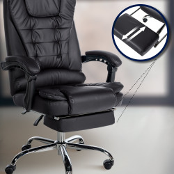 Fauteuil de bureau Oxygen, similicuir noir