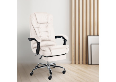 Fauteuil de bureau Oxygen, similicuir blanc