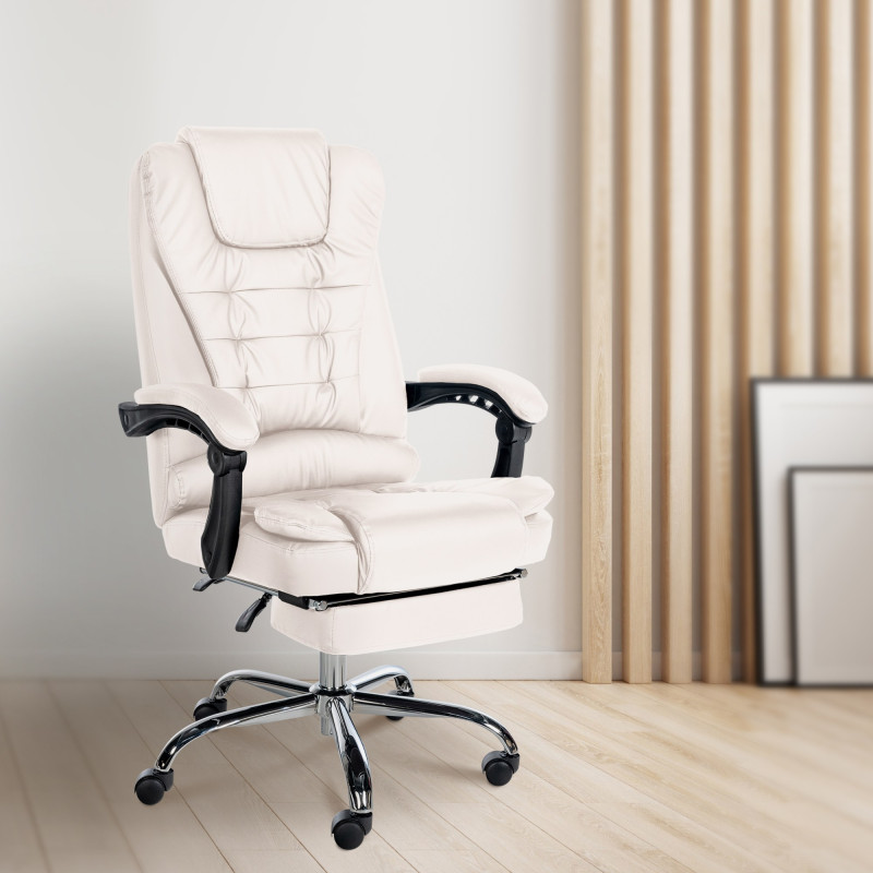 Fauteuil de bureau Oxygen, similicuir blanc
