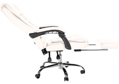 Fauteuil de bureau Oxygen, similicuir blanc
