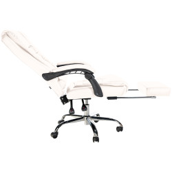 Fauteuil de bureau Oxygen, similicuir blanc
