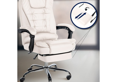 Fauteuil de bureau Oxygen, similicuir blanc