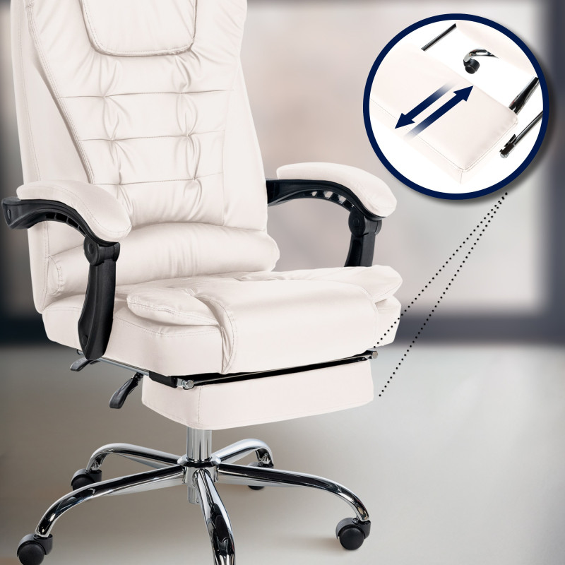 Fauteuil de bureau Oxygen, similicuir blanc
