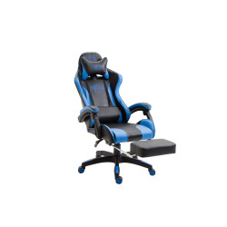 Fauteuil de bureau Ignite, similicuir, noir/bleu