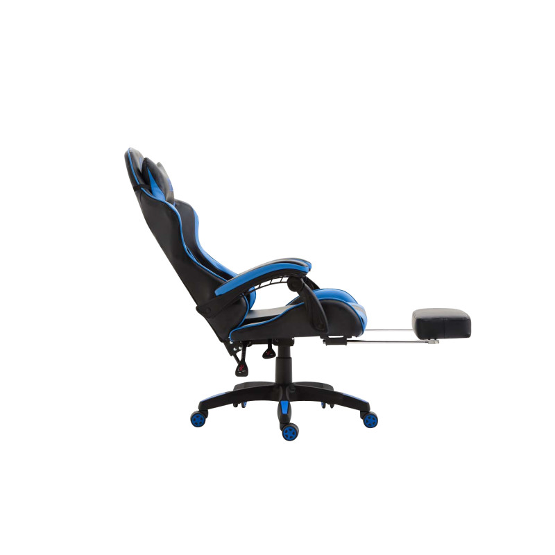 Fauteuil de bureau Ignite, similicuir, noir/bleu