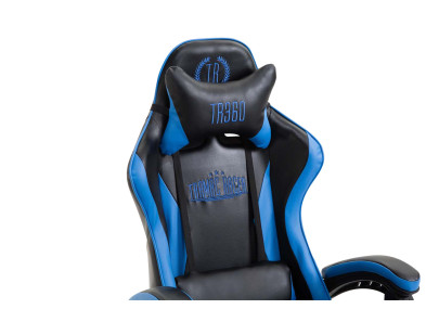 Fauteuil de bureau Ignite, similicuir, noir/bleu