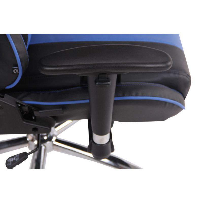 Fauteuil de bureau Limit XM en similicuir noir/bleu