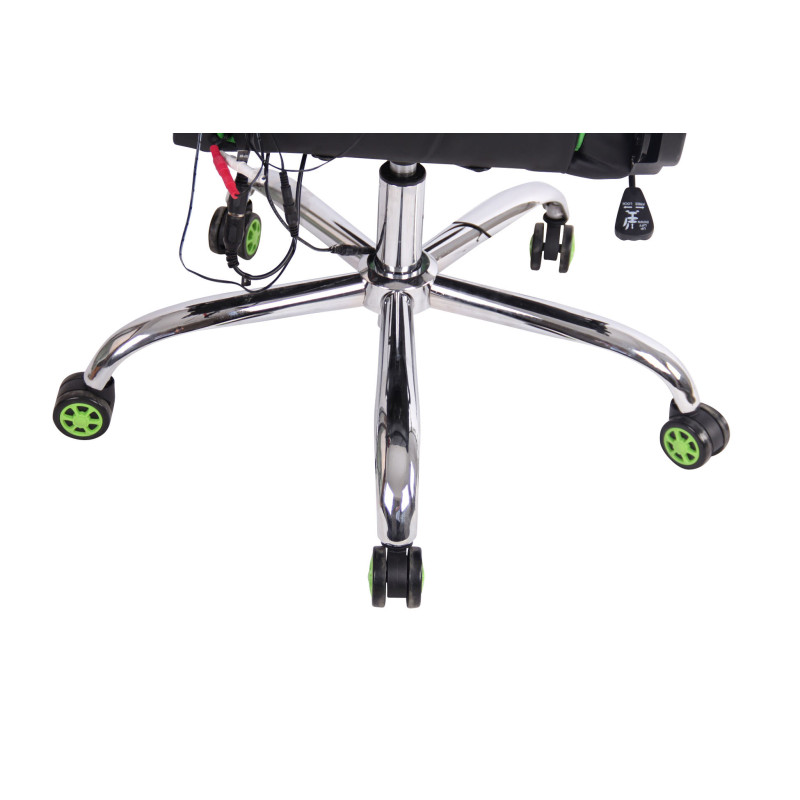 Fauteuil de bureau Limit XM, similicuir, noir/vert