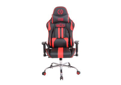 Fauteuil de bureau Limit XM en similicuir noir/rouge