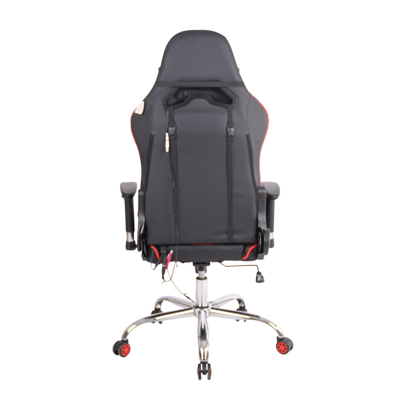 Fauteuil de bureau Limit XM en similicuir noir/rouge