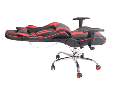 Fauteuil de bureau Limit XM en similicuir noir/rouge