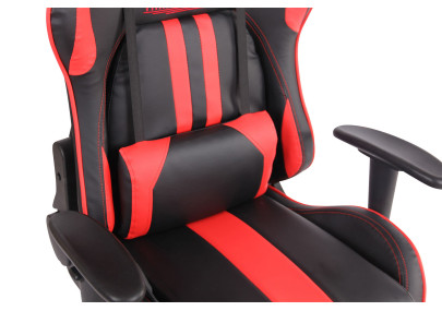 Fauteuil de bureau Limit XM en similicuir noir/rouge