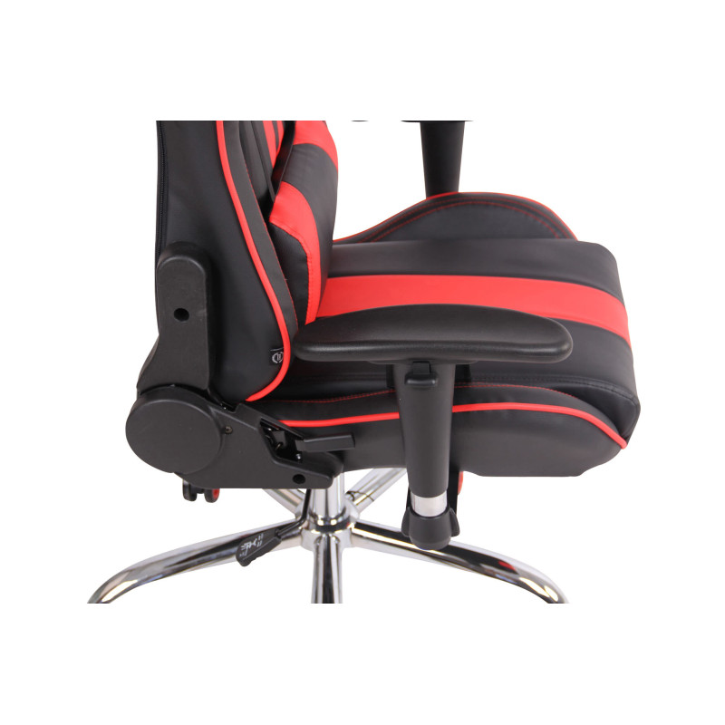 Fauteuil de bureau Limit XM en similicuir noir/rouge