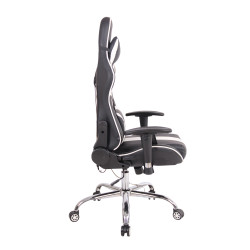 Fauteuil de bureau Limit XM en similicuir noir et blanc
