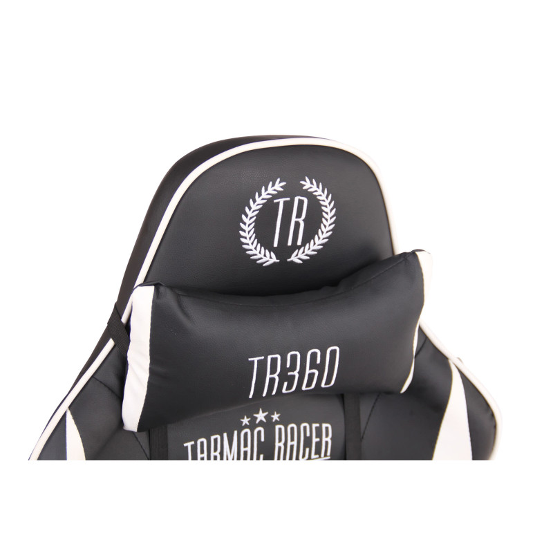 Fauteuil de bureau Limit XM en similicuir noir et blanc