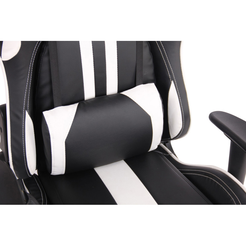 Fauteuil de bureau Limit XM en similicuir noir et blanc