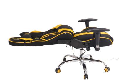 Silla Gamer Función Masaje Limit XM en Tela Negro/amarillo