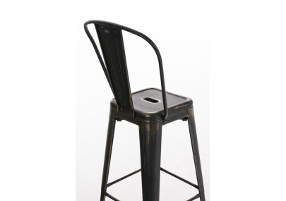 Tabouret de bar Aiden antique noir-or