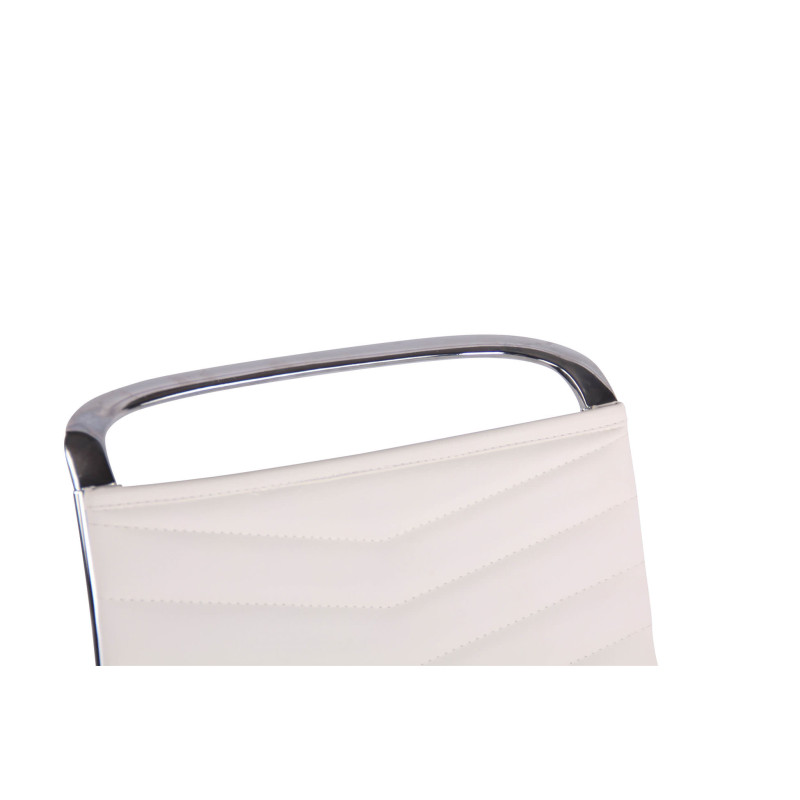 Chaise de bureau Batley, similicuir, blanche