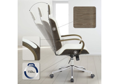 Chaise de bureau Dayton gris blanc/gris