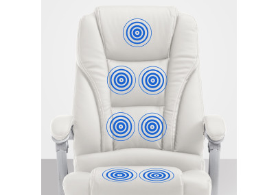 Fauteuil de bureau Pacific V2 blanc avec fonction massage