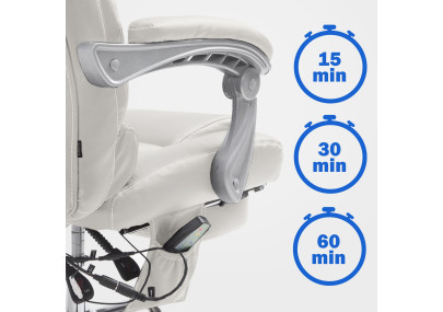 Fauteuil de bureau Pacific V2 blanc avec fonction massage