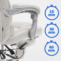 Fauteuil de bureau Pacific V2 blanc avec fonction massage