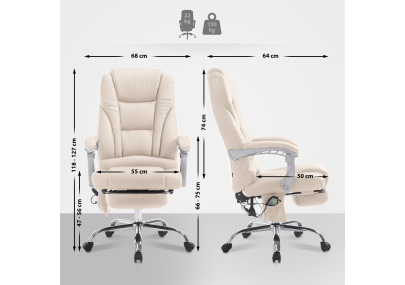 Silla De Oficina De Masaje Pacific V2 Crema