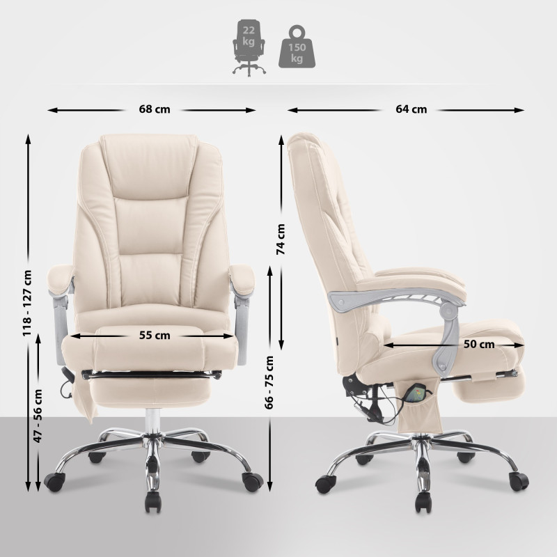 Fauteuil de bureau Pacific avec fonction massage V2 cr?me