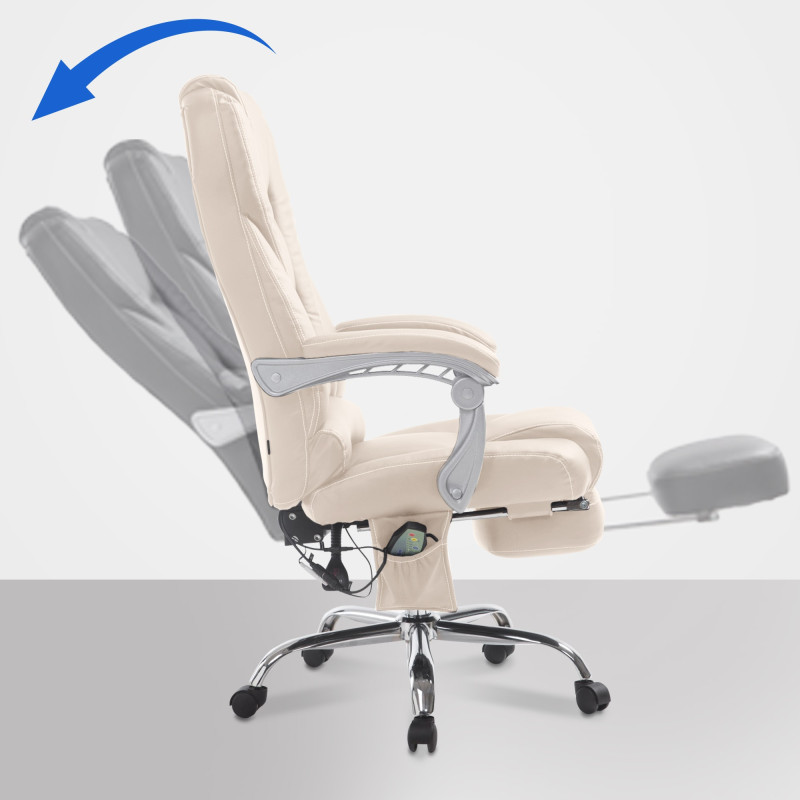 Fauteuil de bureau Pacific avec fonction massage V2 cr?me