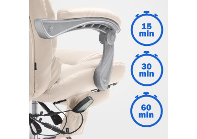 Fauteuil de bureau Pacific avec fonction massage V2 crème