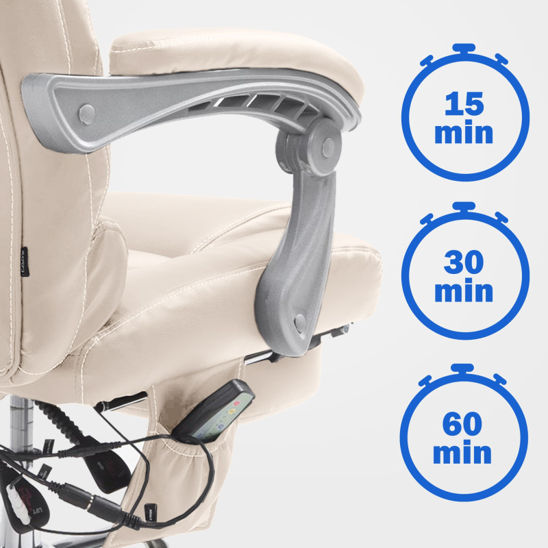 Fauteuil de bureau Pacific avec fonction massage V2 cr?me