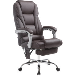 Sedia da ufficio Pacific con funzione massaggio in similpelle marrone