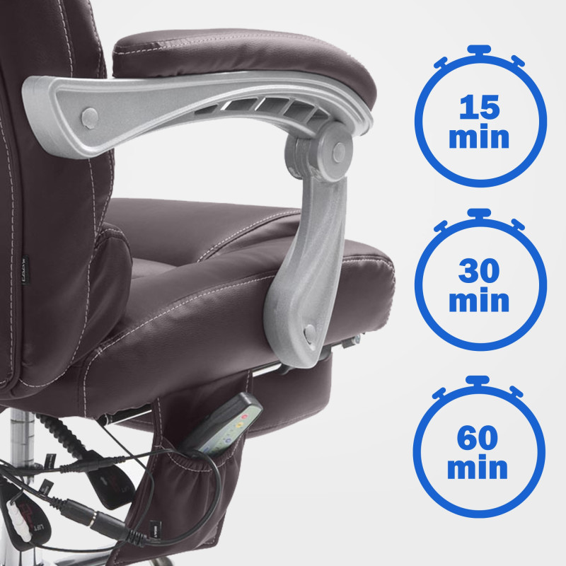 Fauteuil de bureau Pacific V2 marron avec fonction massage