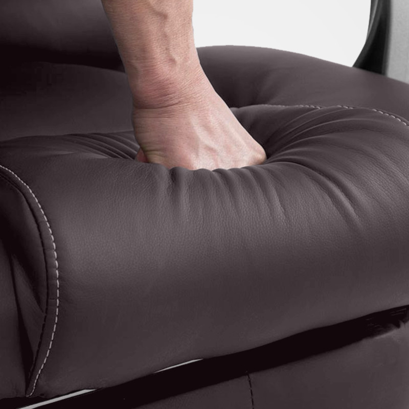 Sedia da ufficio Pacific con funzione massaggio in similpelle marrone